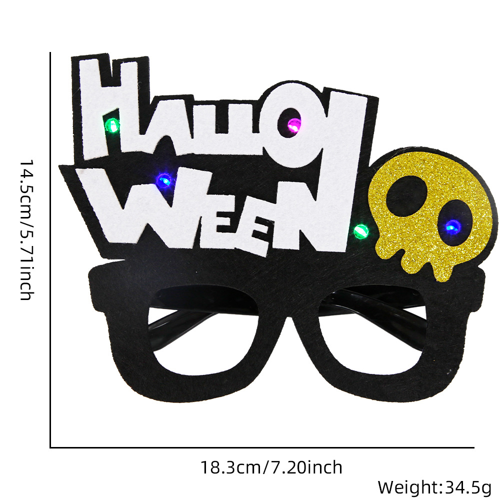Gafas de calabaza LED con luces para Halloween 2025, gafas brillantes para niños y adultos, decoración para fiestas de disfraces de fantasmas.