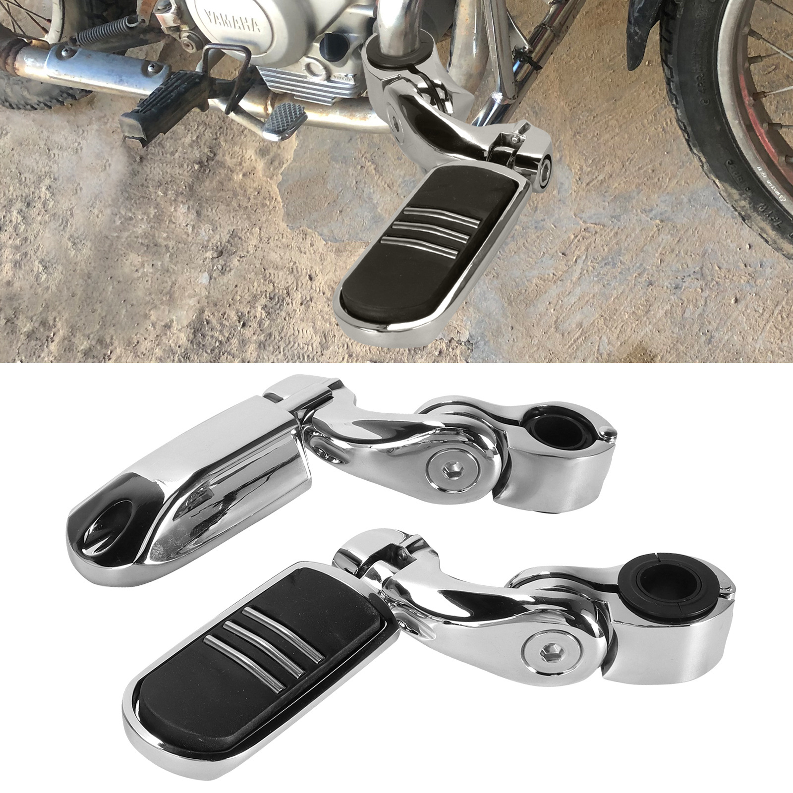 Universal Motorcycle and Electric Vehicle Footrests, Bumper Guard Bars, Rest Footrests, Short Brackets, Harley Indian Accessories