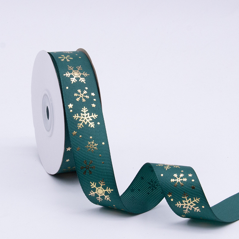 Nueva impresión de cinta de costilla de Navidad 2.5cm caja de regalo de Navidad embalaje cinta de colores cinta Tianyi Mei