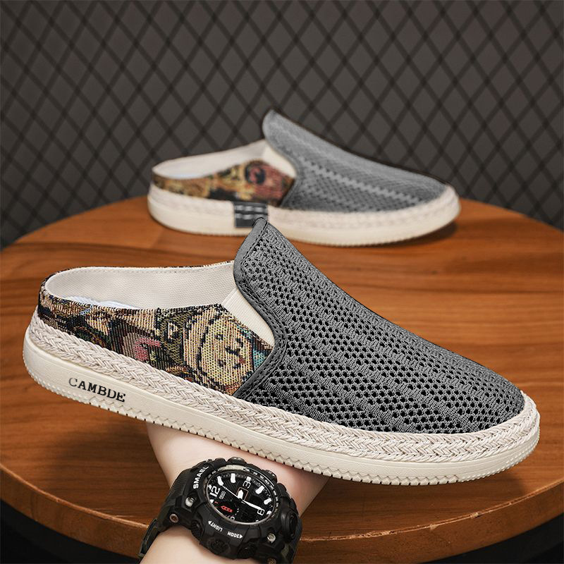 Half-Slip Men's Shoes, New Sports Outerwear, Trendy Clogs, Hollow, Breathable, Comfortable, Lightweight, Lazy Slip-On Slippers Half-Slip Men's Shoes, New Sports Outerwear, Trendy Clogs, Hollow, Breathable, Comfortable, Lightweight, Lazy Slip-On Slippers