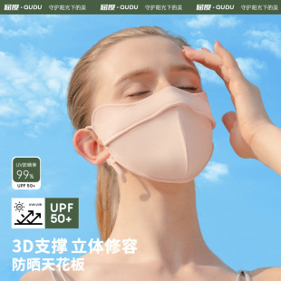 Summer Fishbone Three-Dimensional Contouring Sunscreen Mask for Women, Summer Sunshade Face Mask, Gradient Eye Protection Mask, Uv Protection