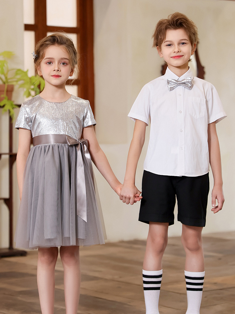 Uniformes de actuación del coro de niños de jardín de infantes para estudiantes de primaria y secundaria, recitación de poesía, discursos, trajes de actuación de danza para niñas
