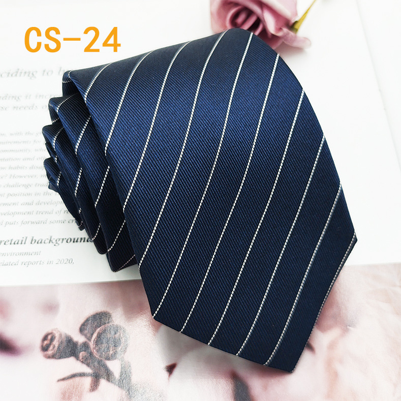 Fabricante en stock corbata de seda para hombre hecha a mano 8cm profesional ropa formal negocios corbata de seda de mora teñida con hilo Jacquard