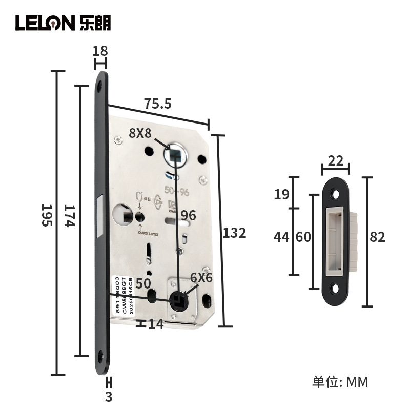Italian minimalista 5096 cuerpo de cerradura magnética silenciosa puerta de dormitorio cuerpo de cerradura de baño cuerpo de cerradura silenciosa mecánica de comercio exterior transfronterizo