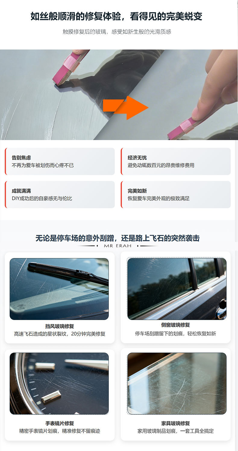 Glass Scratch Repair Nano-Level Deep Scratch Repair Tool for Mobile Phone Screens, Watches, and Cars, Stain Remover