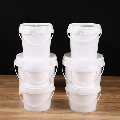 Toy transparent 2-liter plastic storage bucket Internet celebrity milk tea portable keg sealed small round bucket food storage bucket