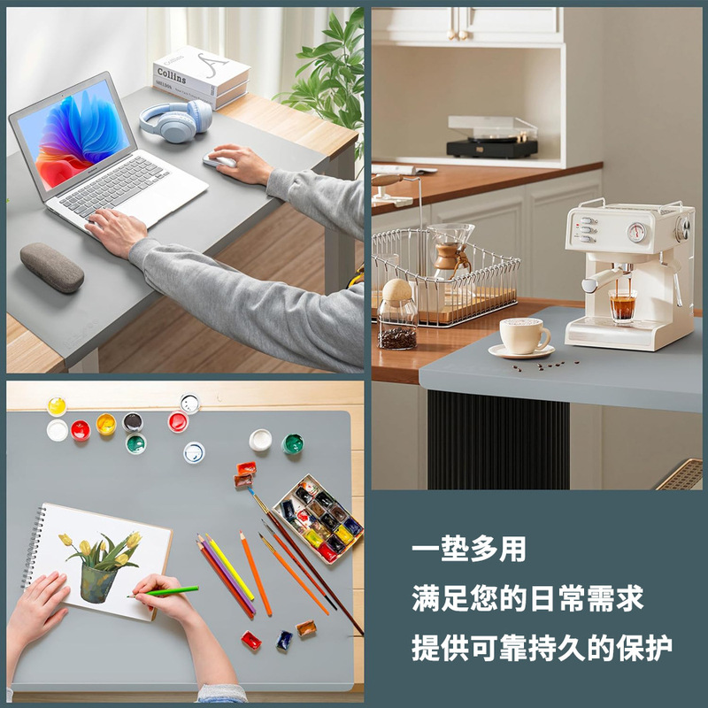 大型シリコーンデスクトップマット多目的キッチンカウンターマット高温耐性テーブルマット断熱マットエッジ保護付き|undefined