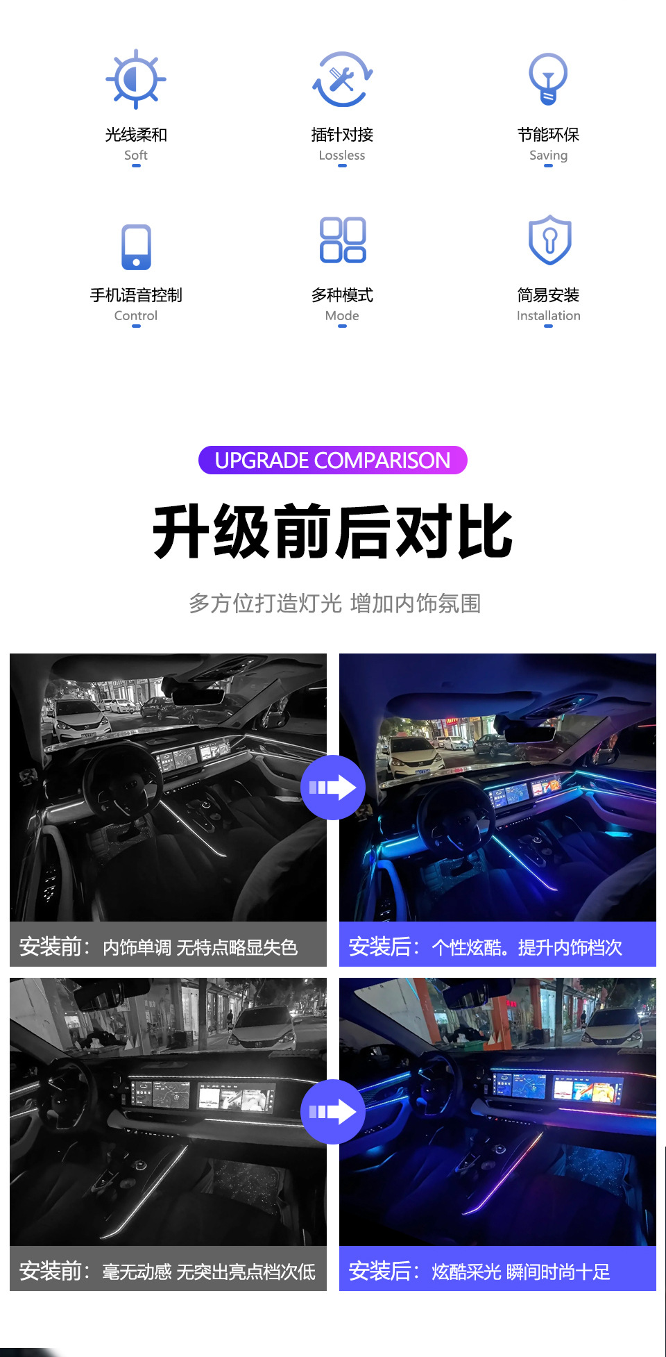 Car ambient lighting suitable for Geely Xingyue L, Grand Koleos, and Monjaro