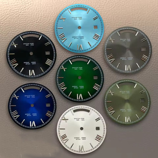 Modified Literal 31mm Dual Calendar Roman Dial Rose/Gold/Silver Nails Suitable for 8285 Movement, Multiple Colors Available