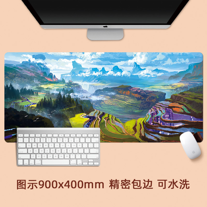 Van Gogh pintura al óleo paisaje pintura paisaje de gran tamaño estera del ratón paisaje retro artístico creativo bloqueo engrosada estera de la tabla