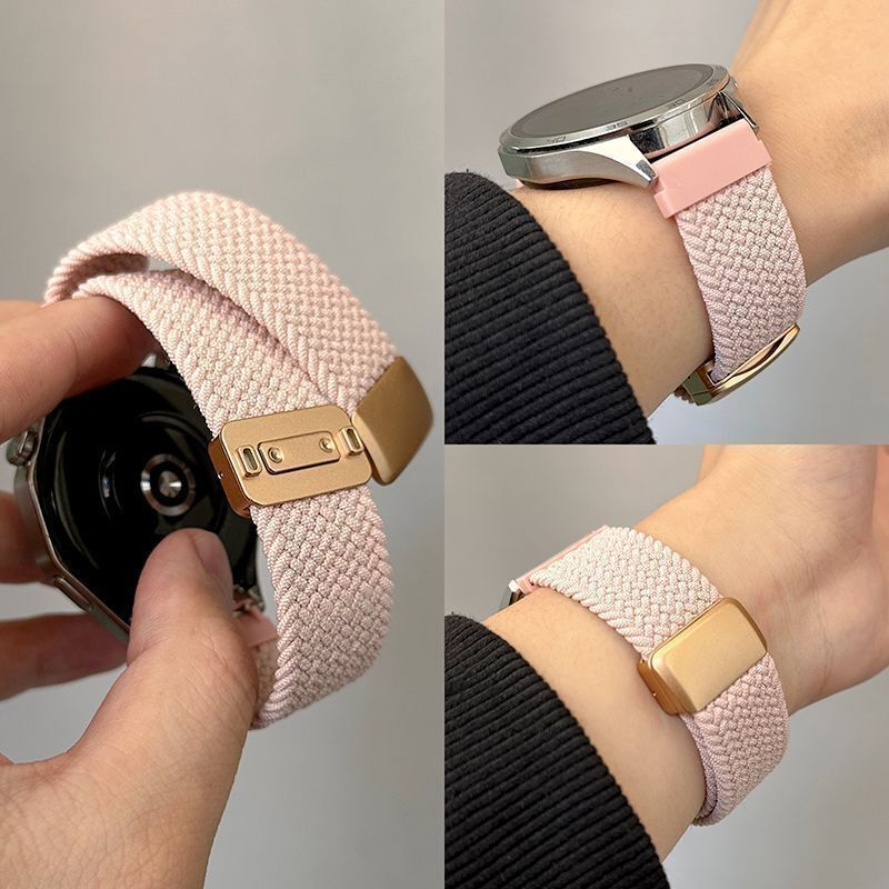 适用华为GT5/4尼龙磁吸扣22mm弹力编织表带watch3Pro荣耀46MM夏季|undefined