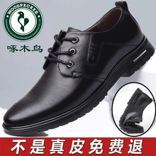 啄木鸟男鞋2025新款男士正品商务休闲真皮皮鞋男软底中年爸爸鞋子