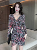 Women's irregular mesh buttocks wrapped dress