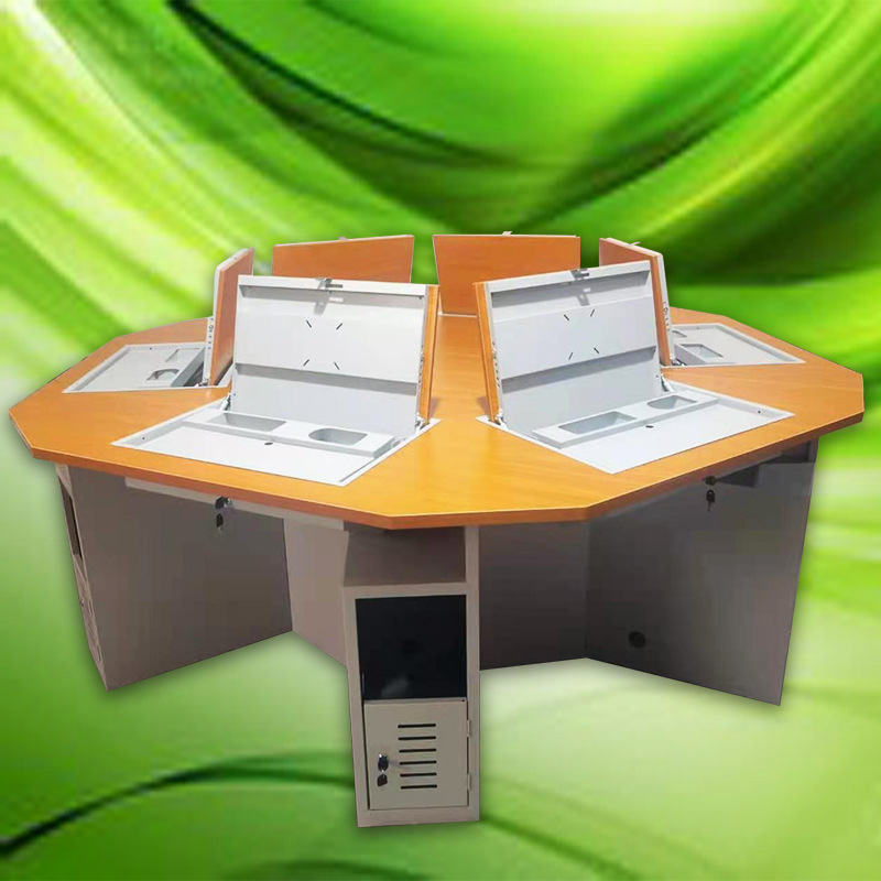 Hexagonal Flip-Up Computer Desk Desktop Computer Room Xi'An Multimedia Polygonal Hidden Classroom Desk Office Desk Hexagonal Flip-Up Computer Desk Desktop Computer Room Xi'An Multimedia Polygonal Hidden Classroom Desk Office Desk