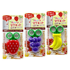 Japanese children's cute fruit magnetic scissors refrigerator magnet cartoon creative student household multi-functional small scissors