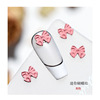 Metal accessory for manicure with bow, resin, cute nail decoration, internet celebrity, ready-made product