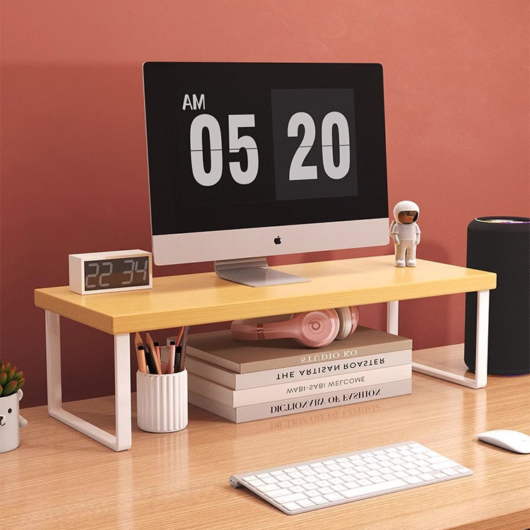 Bookshelf Desktop Storage Rack Office Computer Monitor Elevated Storage Shelf Storage Heightening Rack Mobile