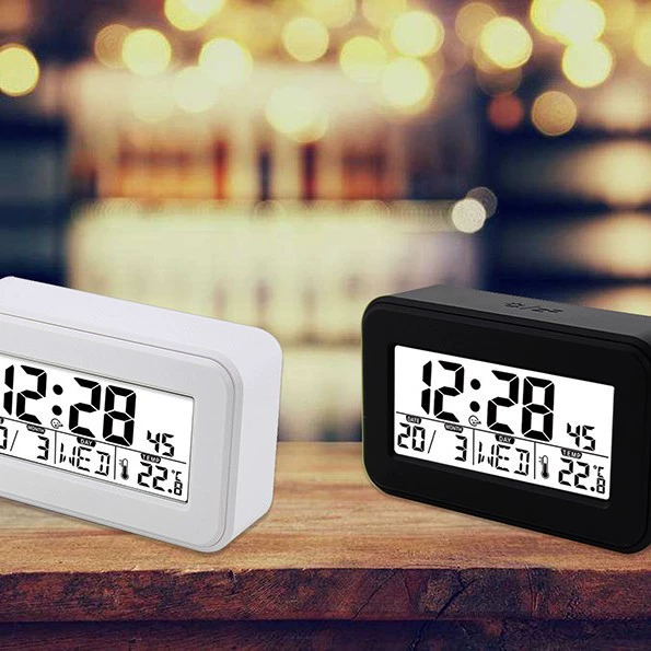 Трансграничный ЖК-цифровой дисплей прикроватные часы дети студенты умные часы светящийся маленький будильник старик ленивый пробуждает часы