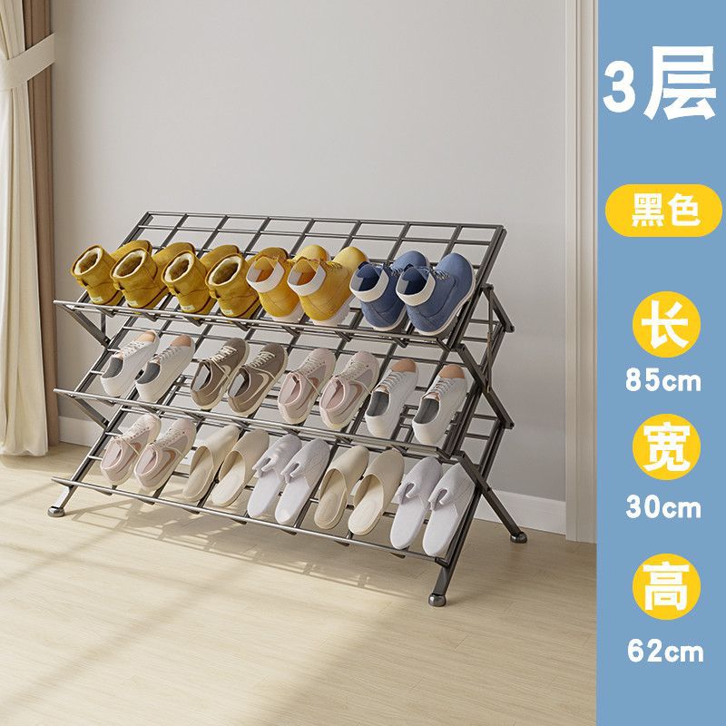 Estante de zapatos plegable sin instalación sala de estar de alquiler puerta de piso de almacenamiento de zapatos estante de almacenamiento plegable moderno simple