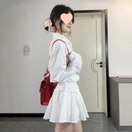 2026新款韩系巨好看白色衬衫连衣裙子女早春小个子穿搭短裙套装
