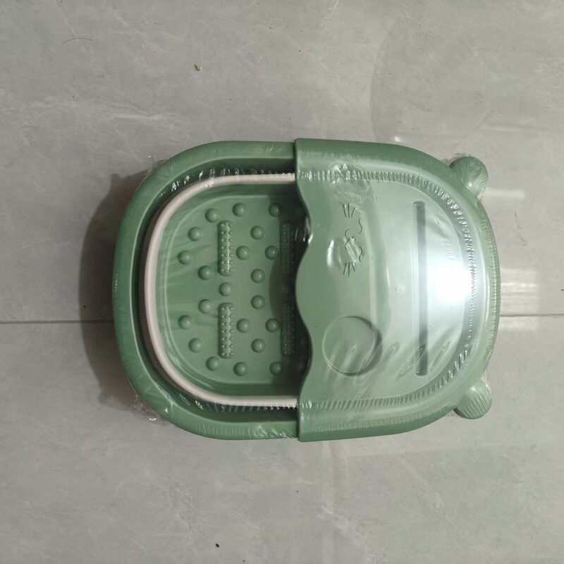 折叠足浴桶带滚轮加热儿童泡脚桶家用带盖足底按摩洗脚盆神器|undefined