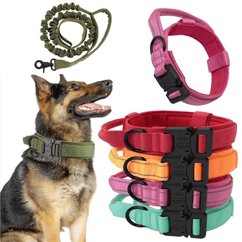 Тактический ошейник для собак Поводок для собак на открытом воздухе Большая и средняя собака Военный дрессировочный Тактический ошейник для собак