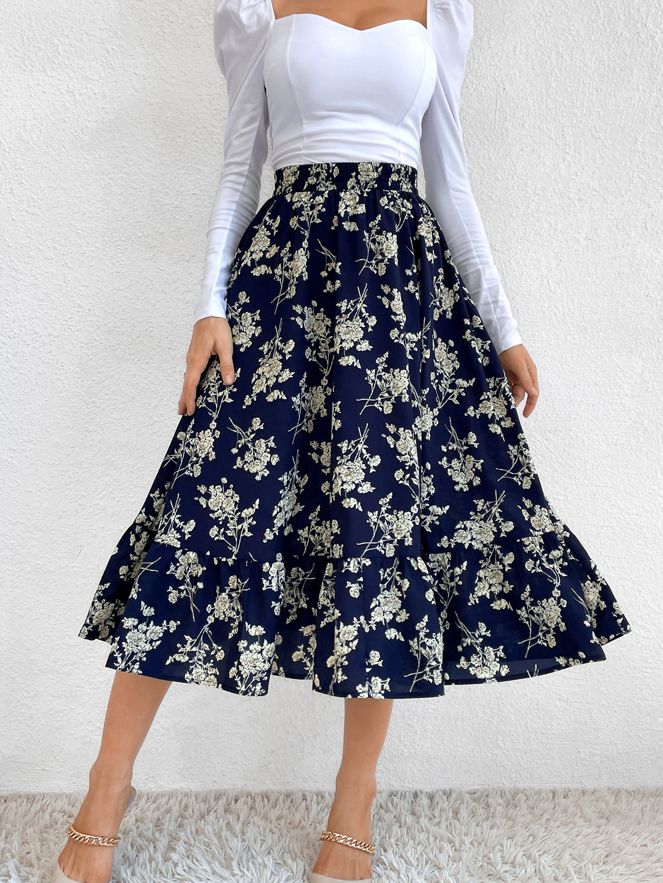 182g Weight Midi Dress Dress Length Type Skirt Dresses Type Spandex, Polyester Fabric Type High Waist Waist Line Inelastic Elasticity Holiday, Daily Occasion Regular Fit Fit Type Ditsy Floral, Leopard Pattern Spring, Autumn Season Women's Gender Casual, Streetwear Style Spring Autumn Casual Streetwear Ditsy Floral Leopard Spandex Polyester Midi Dress Skirts 26