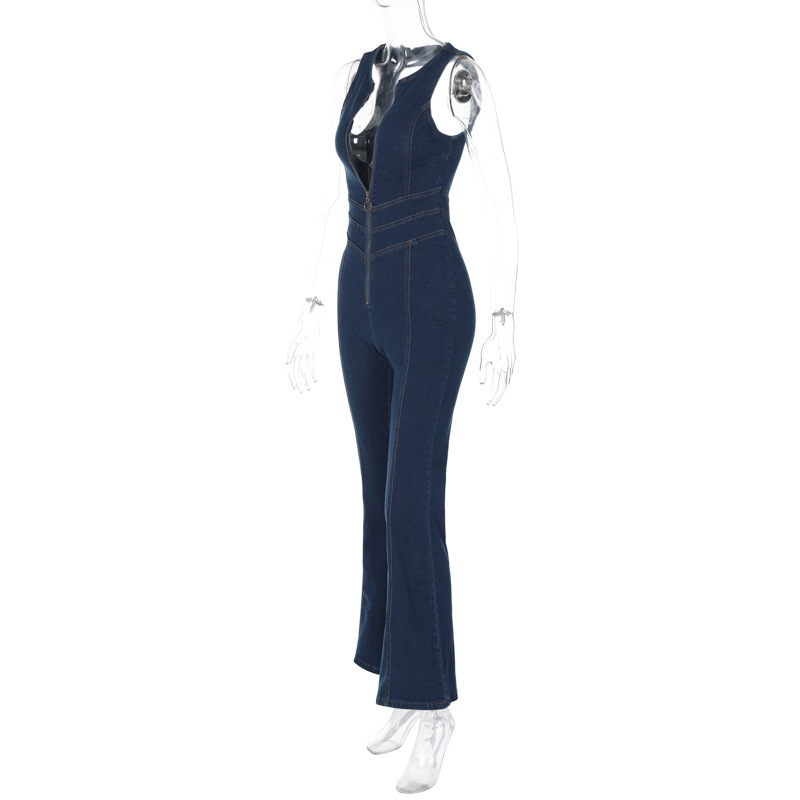 Women's Street Retro Sexy Solid Color Full Length Washed Jumpsuits display picture 16