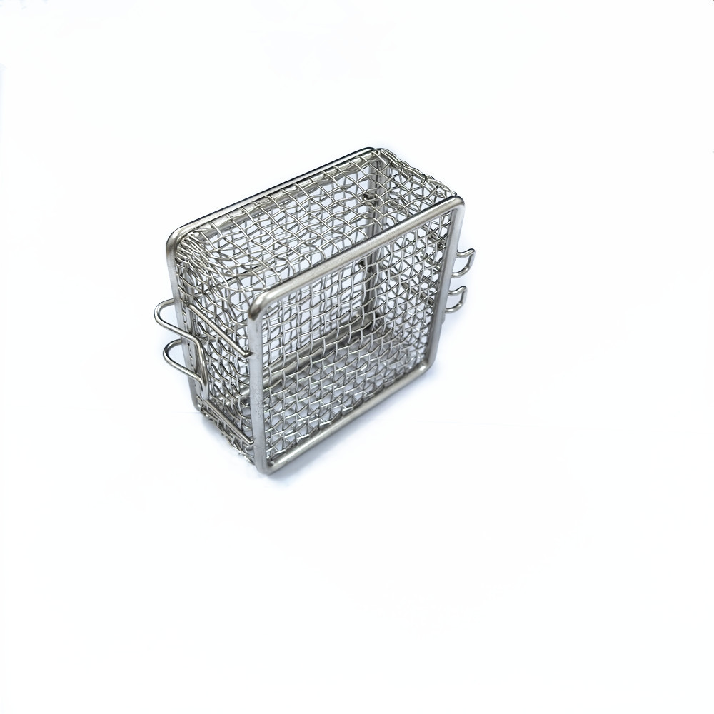 厂家批发304/316L不锈钢材质的正方形带间隔医疗超声波清洗筐网筐