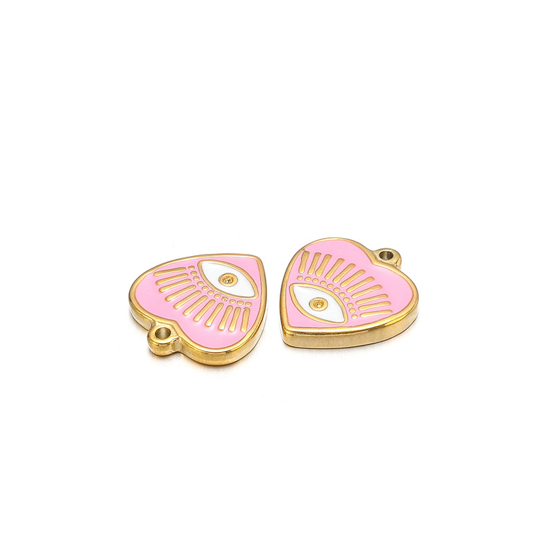 28g Weight Pendant Jewelry Making Type 14*16MM Jewelry Making Size DIY Jewelry Accessories Classification 14*16MM Hole Size 5 PCS/Package Quantity 304 Stainless Steel Material Devil's Eye, Heart Shape Pattern Enamel Design Casual, Simple Style Style 5 PCS/Package 14*16MM 14*16MM 304 Stainless Steel Devil's Eye Heart Shape Pendant 10