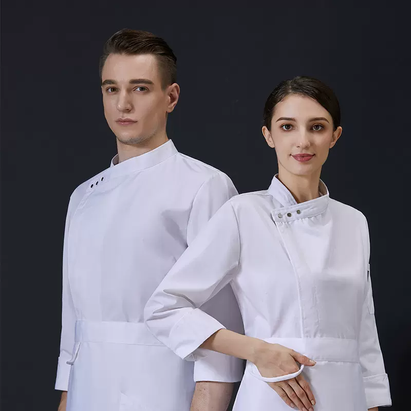 酒店厨师工作服男长袖秋冬装饭店后厨厨房厨师糕点烘焙师工作服