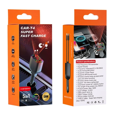 Car mp3 Mobile Phone Charger Bluetooth Mp3 - t4