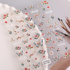 オリジナル刺繍蝶ネイルステッカー 5D エンボス加工三次元中国の花蝶ネイルアートステッカーアクセサリー AA スタイル