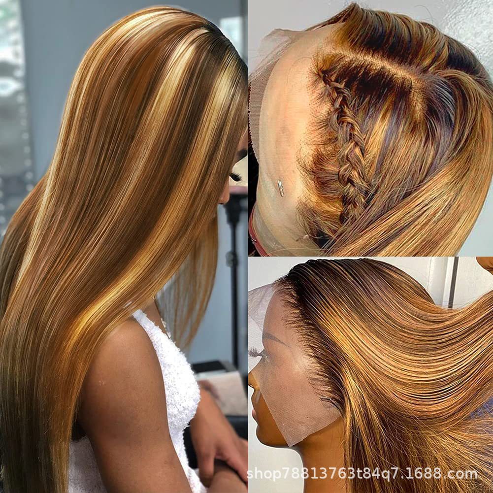 P4/27 piano color recta resalte peluca delantera de encaje peluca