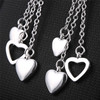 Fashionable silver earrings, long accessory heart shaped, wholesale, Korean style