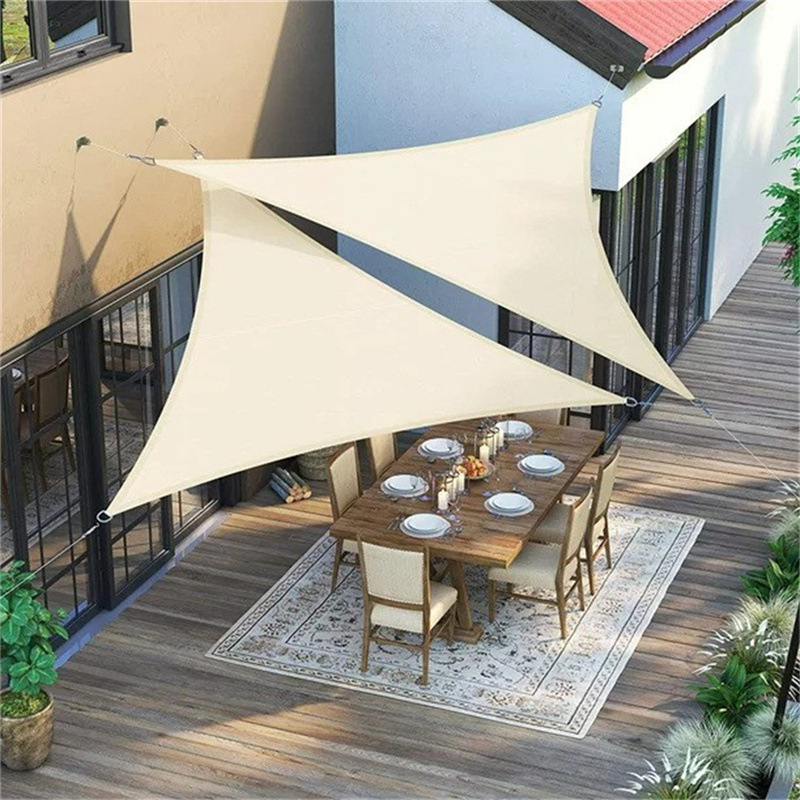 Outdoor Courtyard Triangular Sunshade Sail Canopy for Outdoor Terrace Balcony, Sun Protection and Rainproof Sunshade Sail, Landscape Awning