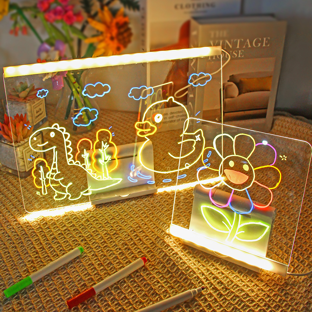 Erasable fluorescence drawing board, interactive toy, graffiti, children's creativity, Birthday gift