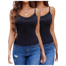 R 53104 Lace Bow Spaghetti Strap Tank ��˿������ϸ���������