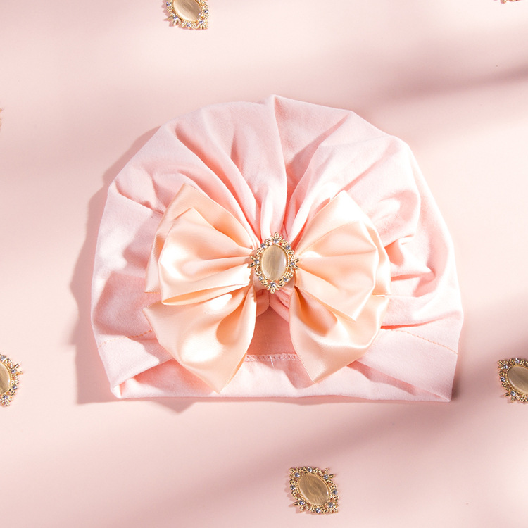 17g Weight Wedding Occasion Bow Knot Pattern Unisex Gender Fashion Style Grey, White, Pink, Purple, Red, Blue, Yellow, Black Color One Size Size Wholesale Children's Solid Color Big Bow Rhinestone Hedging Hat Nihaojewelry 7