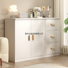 家用餐边柜奶油风茶水柜现代多功能橱柜客厅柜子储物柜厨房靠墙柜
