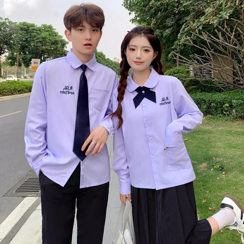 タイの学校制服 JK パフォーマンス服カレッジスタイル中学生と高校生半袖シャツ夏の卒業式制服スーツ|undefined
