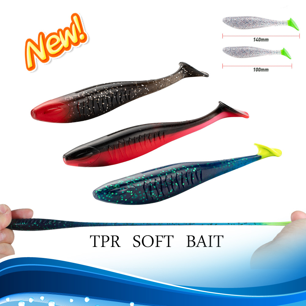 Cebo suave TPR, cola en T flotante de goma suave, cebo falso de 10cm/14cm, señuelo ZMAN, paleta, cebo suave POPTPR
