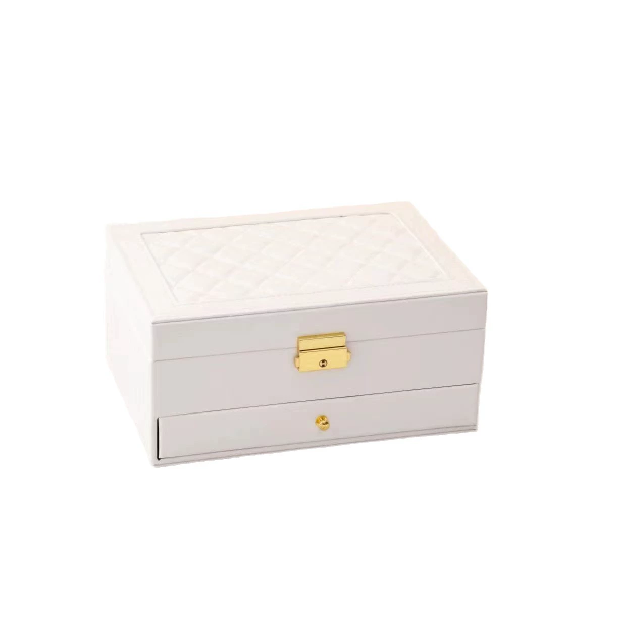 Polyurethane Jewelry Storage Box, Multi-Layer Large Capacity Organizer for Rings & Necklaces