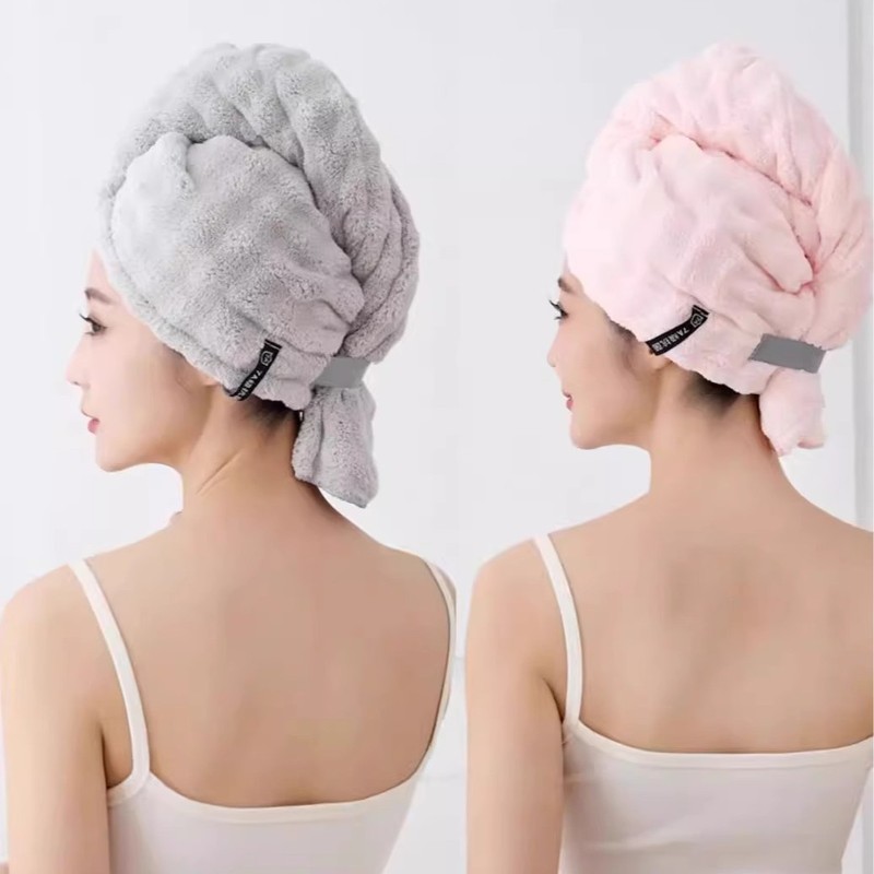 ドライヘアキャップ、超吸水性、速乾性、ワンピースシャンプーとヘアタオル、女性用大人用ブローフリーヘアキャップ、増毛シャワーキャップ|undefined