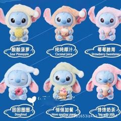 国境を越えた有名な優れた製品ディズニー ステッチ ブラインド ボックス ビニールぬいぐるみ、眠いときでも飾りを一口食べる