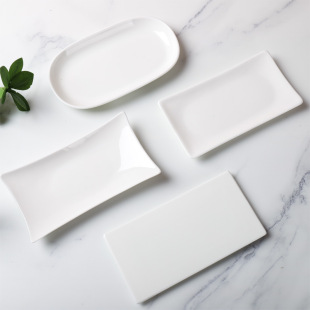 Factory wholesale ceramic towel dish pure white oval square towel holder household wet towel plate hotel table snack dish