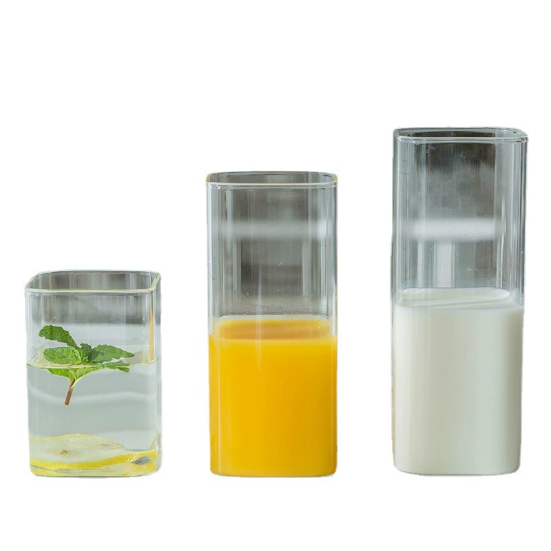 Square Coffee Glass, High-Quality Transparent Glass, 240–460 ml, Giftable