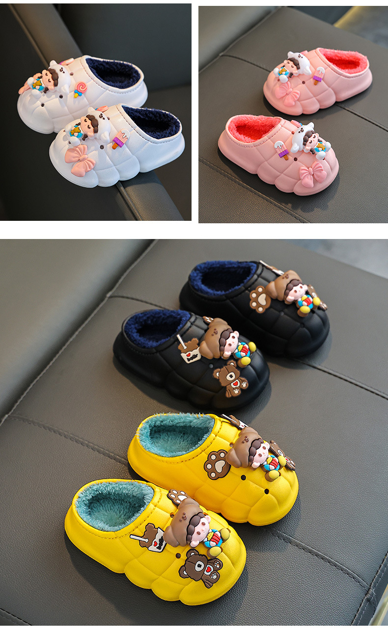 Bambini in inverno, ragazzi e ragazze, caldi neonati di peluche di età compresa tra 1 e 3 anni, borse per bambini impermeabili e pantofole di cotone_voghion.com