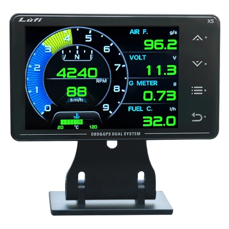 LUFI instrumento modificado para coche XS tercera generación OBD + GPS medidor LCD multifunción turbina temperatura del aceite valor G giroscopio