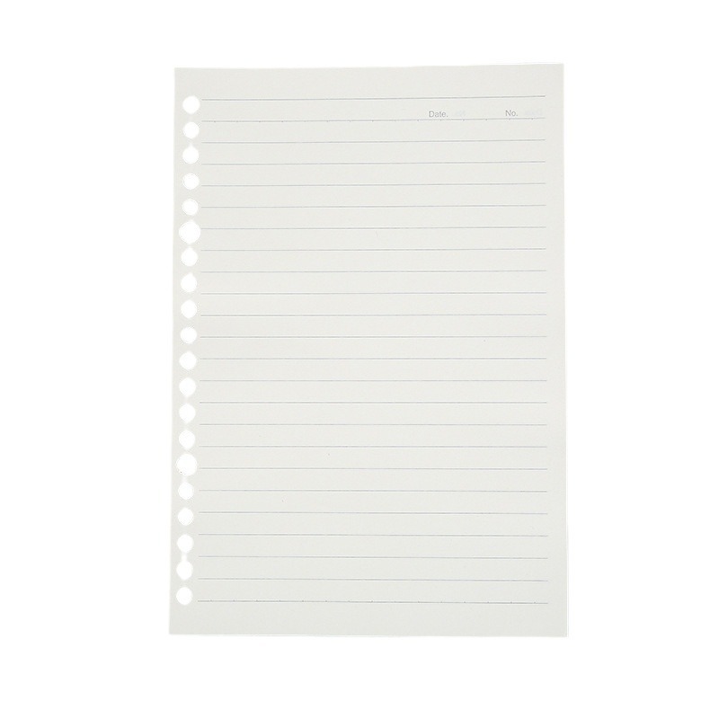 Cuaderno de cuadrícula de hoja A4 sub-A5 núcleo 26 agujeros 30 agujeros papel de hoja de reemplazo cuadrado línea horizontal en blanco núcleo de reemplazo B5